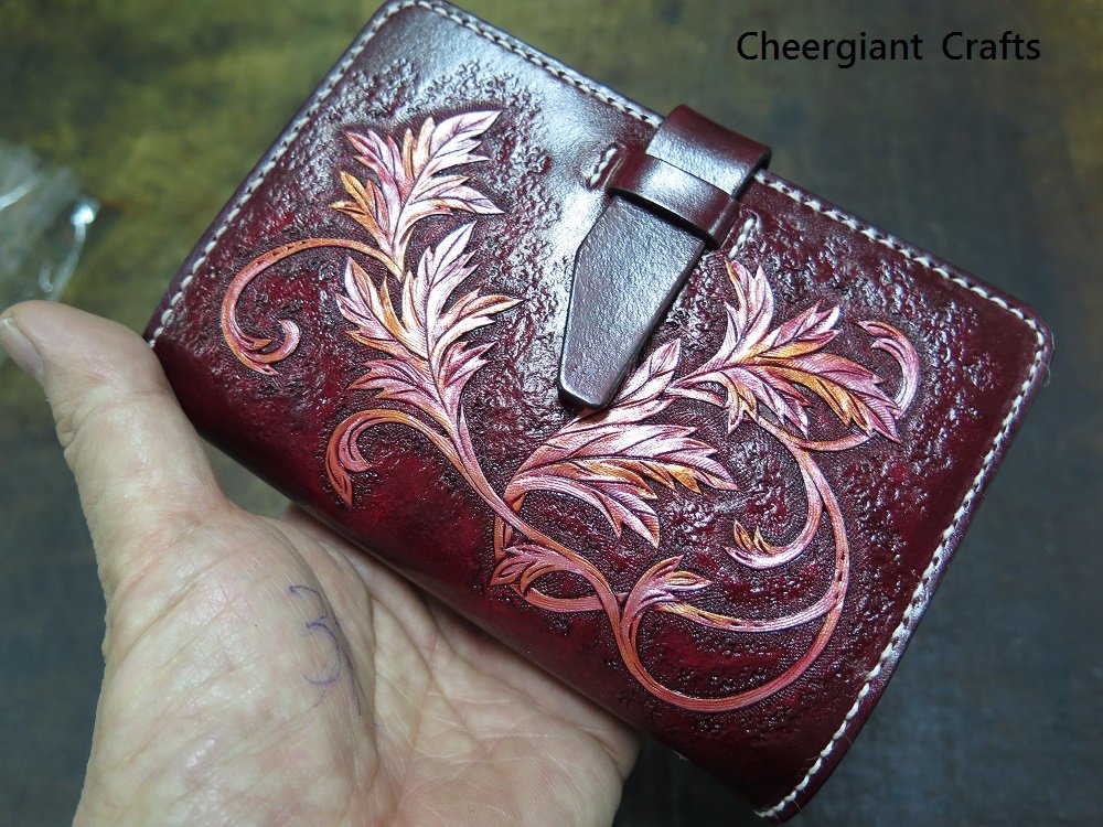 A7 Personal Organisers, hand carved pattern  leather crafts. 07 