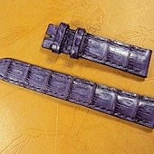 Svw424, CHOPARD custom heavy padded purple croco strap, 17.9x16mm, 68x110mm, thick 4.0mm taper to 2.4mm. 01