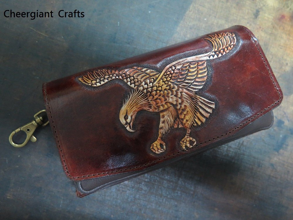 Eagle pattern dual cellphone leather cover purse Waist Bag. Size  8x16x4 CM. 老鷹雙手機零錢腰包. 02