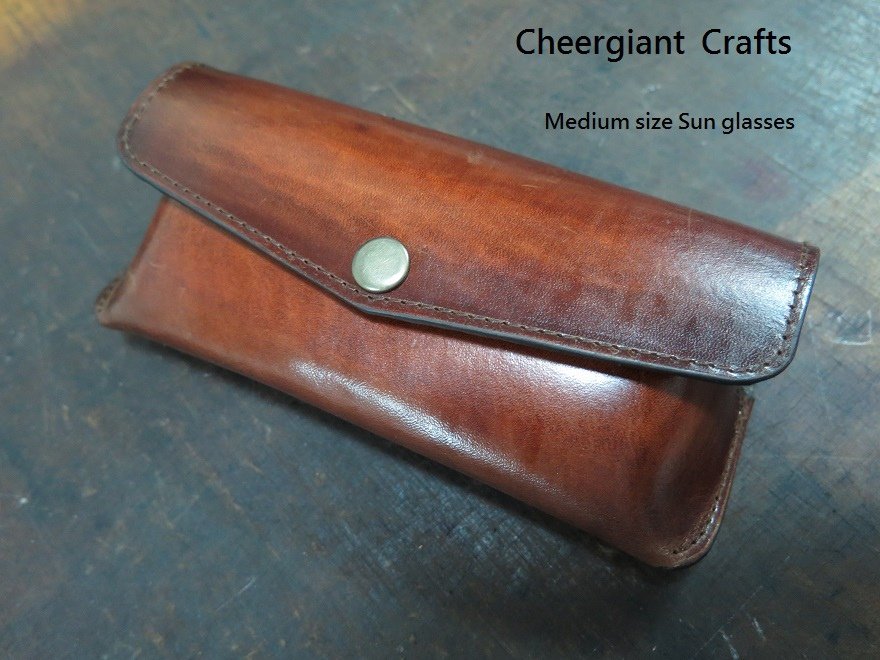 Medium size glasses leather cover, 8x16.8x5CM, 中尺寸太陽眼鏡皮套. 02 