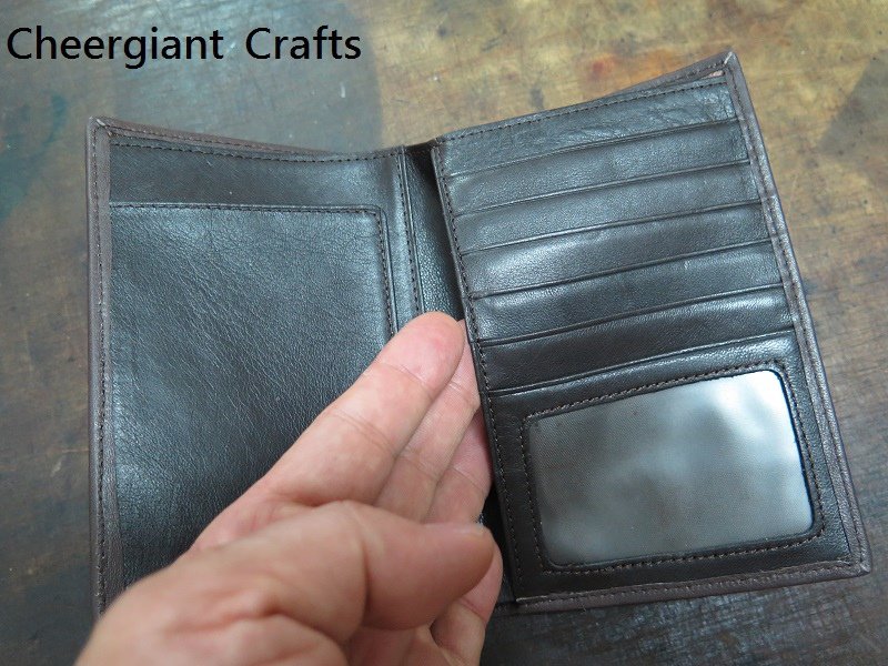 Passport wallet, hand carved jumping fish pattern. genuine calf lining. 護照皮夾真皮內裡04