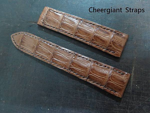 PIAGET brown croco strap, 20x18mm, 78x110mm, thick 4.5mm taper to 1.3mm,match stitching. 02.JPG