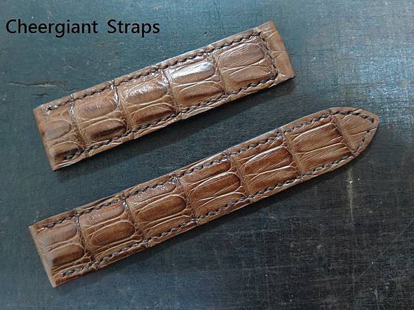 PIAGET brown croco strap, 20x18mm, 78x110mm, thick 4.5mm taper to 1.3mm,match stitching. 01 .JPG