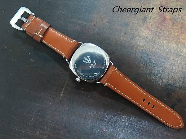 RXW  padded brown vintage leather strap,26x22mm,75x115mm,thick 6.5mm taper to 4.0mm. 06.JPG