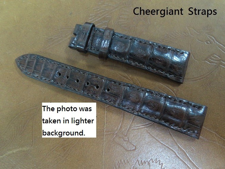 Rolex Datejust padded croco strap,20x16mm,75x125mm,thick 5.5mm taper to 3.0mm,match stitching. 01 .JPG