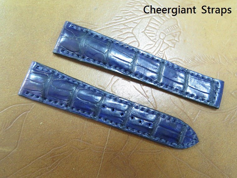 Blancpain padded dark blue croco strap, 20x16mm, 100x98mm,thick 5.0mm taper to2.2mm,match stitching.02.JPG