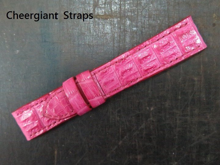 Panerai pink crocodile strap,22x20mm,70x110mm,thick 4.2mm taper to 1.8mm,match stitching.03.JPG