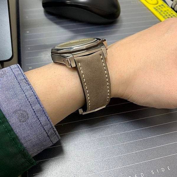 Corum Admiral AC-one 45 curved lug end padded gray nubuck strap.jpg