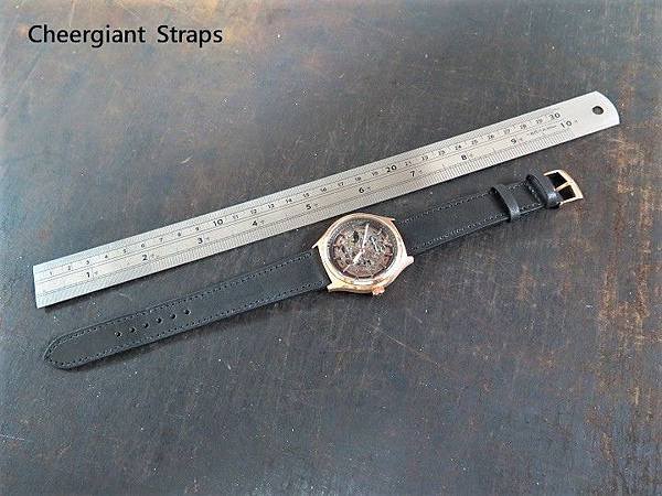 Emporio Armani Extra long black leather strap, 22x18mm, 95x145mm,thick 3.8mm taper to 3.0mm.11.JPG