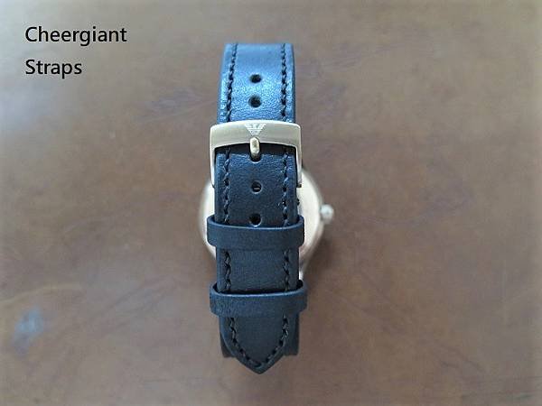 Emporio Armani Extra long black leather strap, 22x18mm, 95x145mm,thick 3.8mm taper to 3.0mm.09.JPG