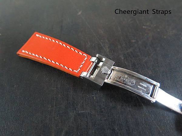 Rolex Explorer II orange leather strap, 21x16mm, 60x50mm, white stitching.04.JPG