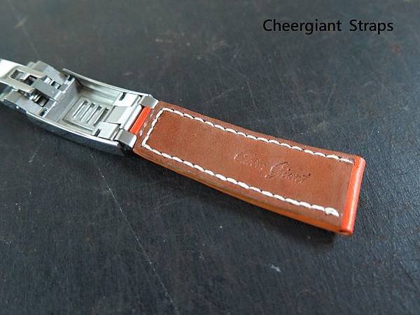 Rolex Explorer II orange leather strap, 21x16(8.7x3)mm, 60x50mm, white stitching.06.JPG