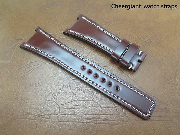 IWC Ingenieur Automatic AMG IW322703 brown  shell cordovan strap, 26(15)x18mm, 75x125mm,thick 5mm taper to 2.8mm.03.JPG