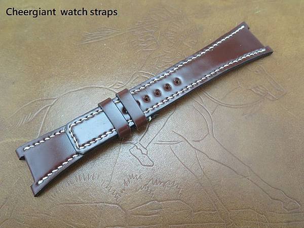 IWC Ingenieur Automatic AMG IW322703 brown  shell cordovan strap, 26(15)x18mm, 75x125mm,thick 5mm taper to 2.8mm.06.JPG