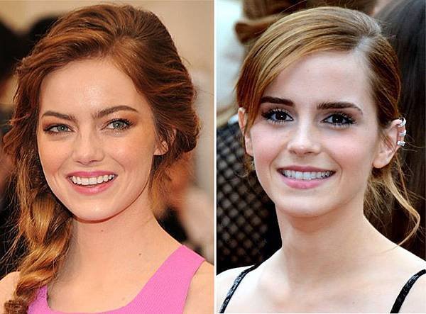 圖一Emma Stone and Emma Watson frontal smile