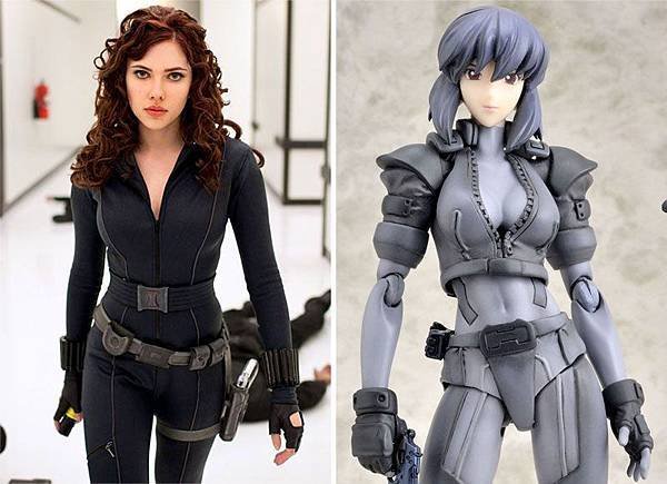 圖一Scarlett Johanson versus original comic character