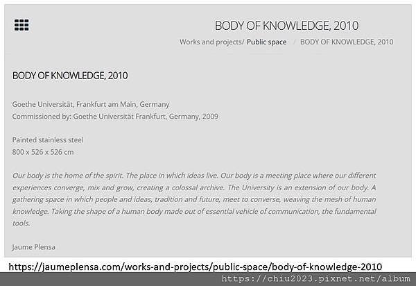 歌德大學的雕塑：Body of Knowledge