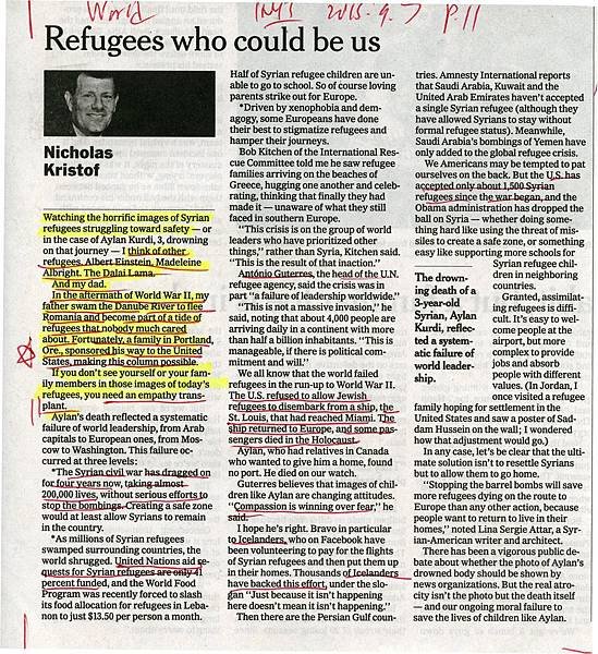 20150907 Refugees who could be us