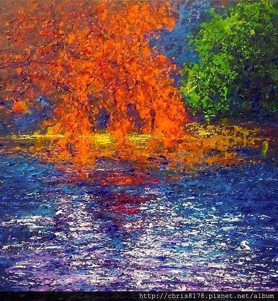 10876_Andres Rueda_ART2016_1_Autumn in the pond_複合媒材_80x80cm_2015.jpg