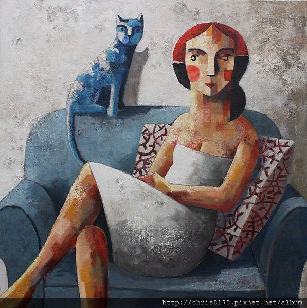 11457_Didier Lourenço_ 20181145701_藍貓 Blue cat_油畫 oil on canvas_100x100cm_sm_2017.JPG