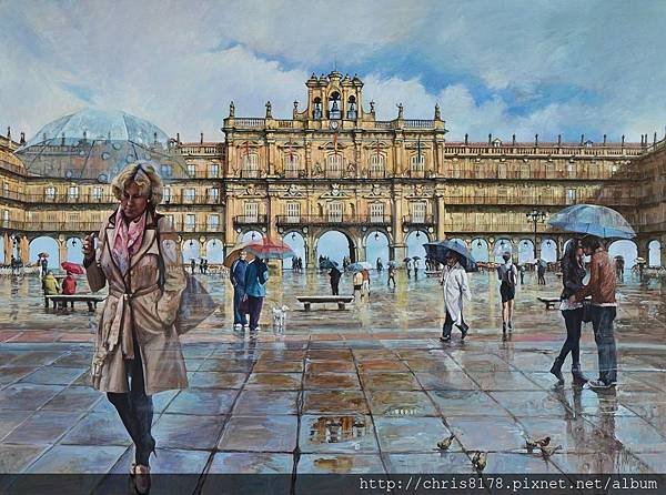 11454_Antonio Varas de la Rosa_20181145406_薩拉曼卡的市政廣場_El teatro de la Plaza_油畫 oil on panel_110x81cm_sm_2017.JPG