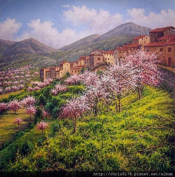 11468_Joan Coloma_20181146801_阿爾科萊哈茂盛的杏樹 Almendros en flor en Alcoleja_Alicante_油畫 oil on canvas_80x80cm_sm_2017.jpg