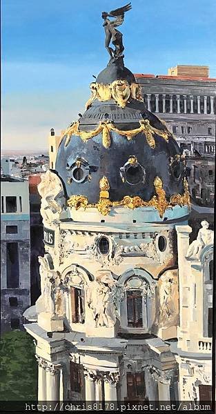 11456_Cristobal Perez Garcia_20181145605_馬德里市中心 Metropolis desde el hotel Ada Palace_油畫 Oil on panel_100x195cm_sm_2016.jpg