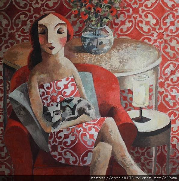 2019-11457-02_狄迪耶·魯倫索 Didier Lourenço_小憩_Late siesta_油畫 oil on canvas_100x100cm_50正方_sm_2017.JPG