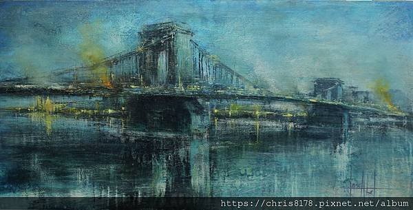 20201158307_布達佩斯鏈橋_Puente de las cadenas_ Budapest_複合媒材_Mixed Mediums on panel_120x60cm_36號_荷西·亞伯勒_Jose Abel_西班牙_2019.jpg