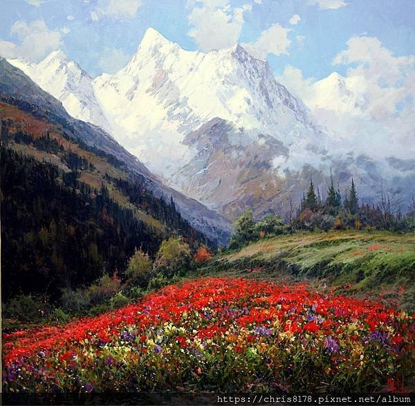 20211062613_春暖花開_La montana en primavera_油畫_Oil on canvas_80x80cm_30正方_風景_米蓋爾‧貝伊德羅_Miguel Peidro_西班牙_2018.JPG