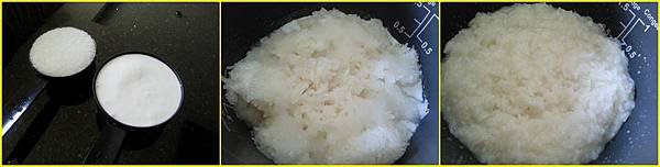 sticky rice adds milk and suguar