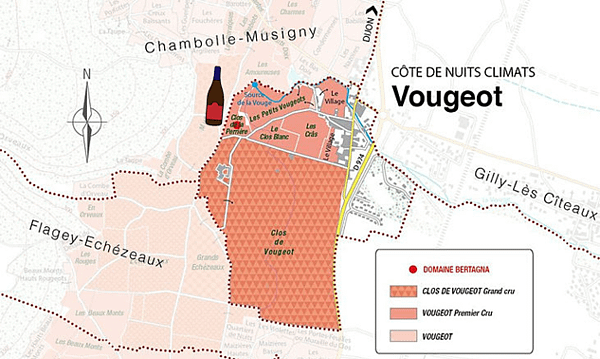 [勃根地地塊說Vougeot]村裡位置子最好的一級園