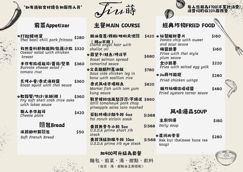 【台中西屯】約會聚餐首選！藏在七期的必吃質感餐酒館-Jiu蒔