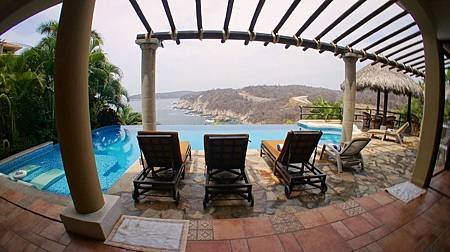 Huatulco D1 Villas Palma turtle別墅泳池與超棒山海景啊!