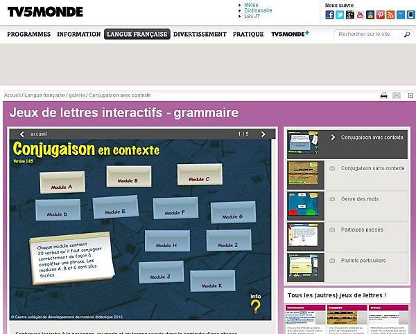 TV5MONDE - Langue française - Jeux de lettres interactifs