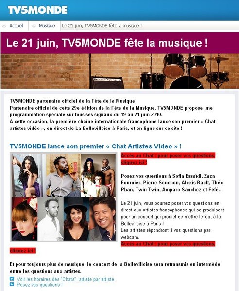 Le 21 juin, TV5MONDE fête la musique !