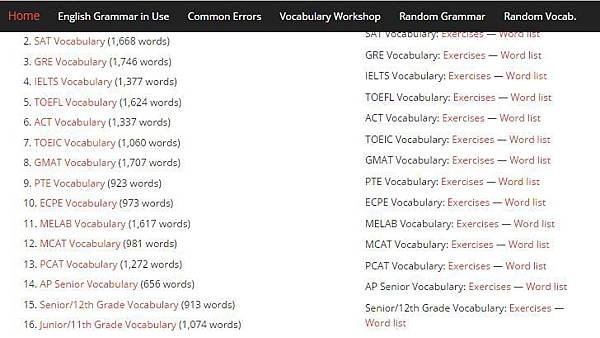 Grammar Vocabulary tests