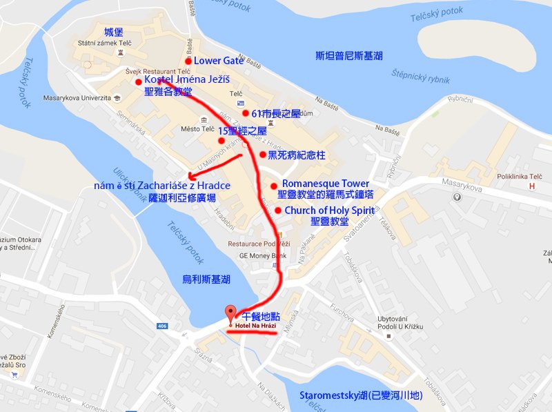 捷克特爾屈小鎮地圖