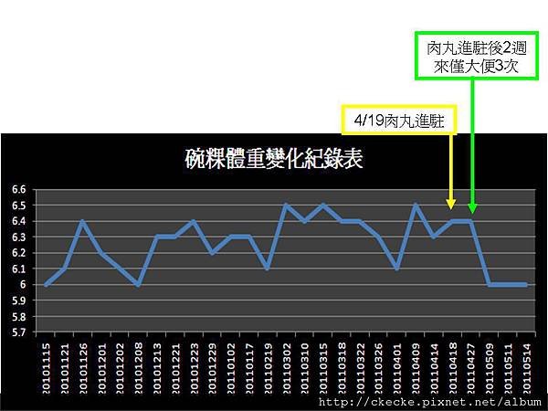 2010-2011碗粿體重變化圖