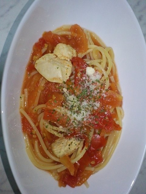 5.JPG - 1080313-白菜滷+蕃茄雞肉義大利麵+簡易油飯~~