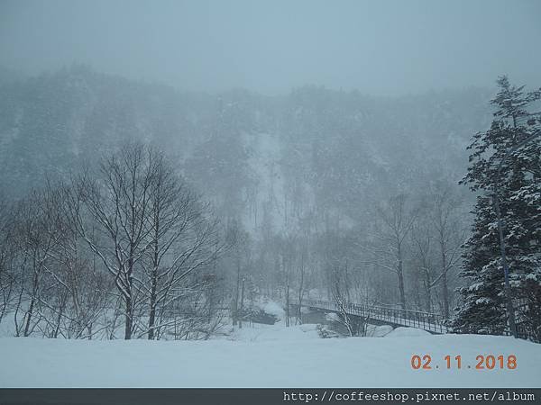 014窗外白雪茫茫.慶幸咱們不是自己開車衝上來.JPG