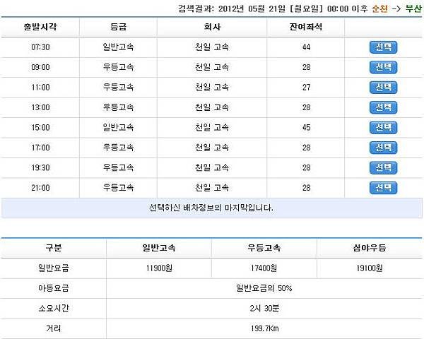 sucheon to busan info
