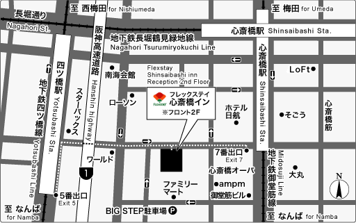 大阪飯店地圖
