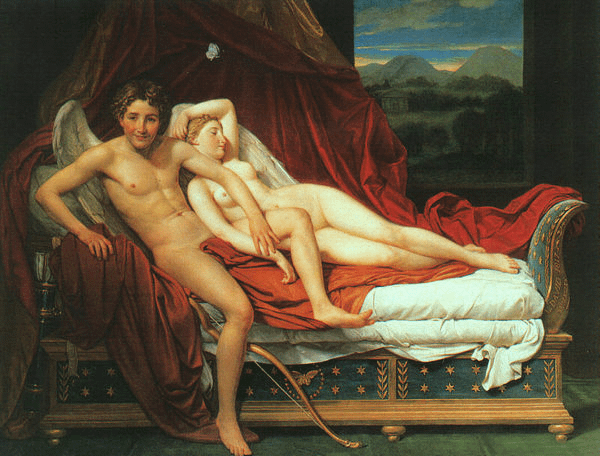 Cupid and Psyche, by Jacques-Louis David, 1748-1825 (1817)