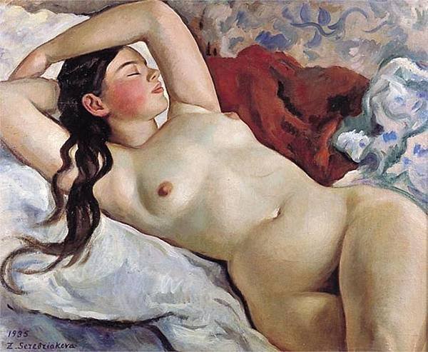 Zinaida Serebriakova 裸體躺著的裸體1935年