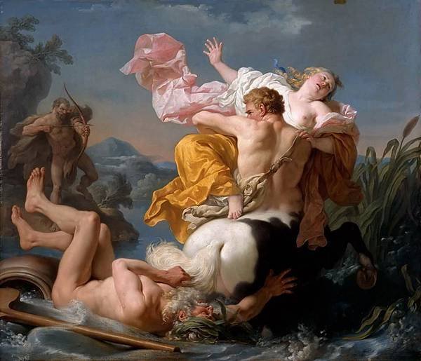 Louis-Jean Lagrenée - The Abduction of Deianeira by the Centaur Nessus [1755]