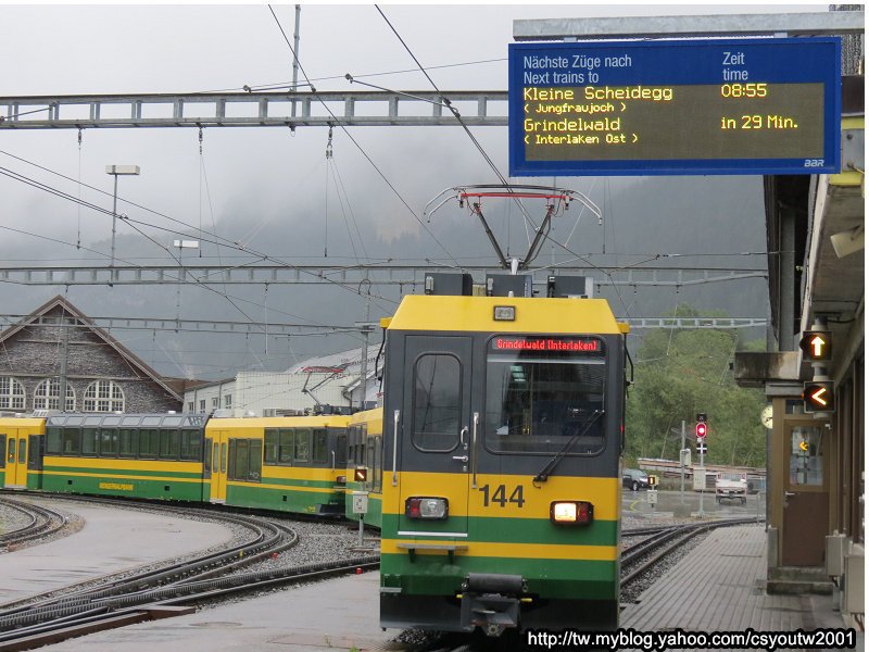 登山齒輪火車Grindelwald Grund火車站-瑞士駱