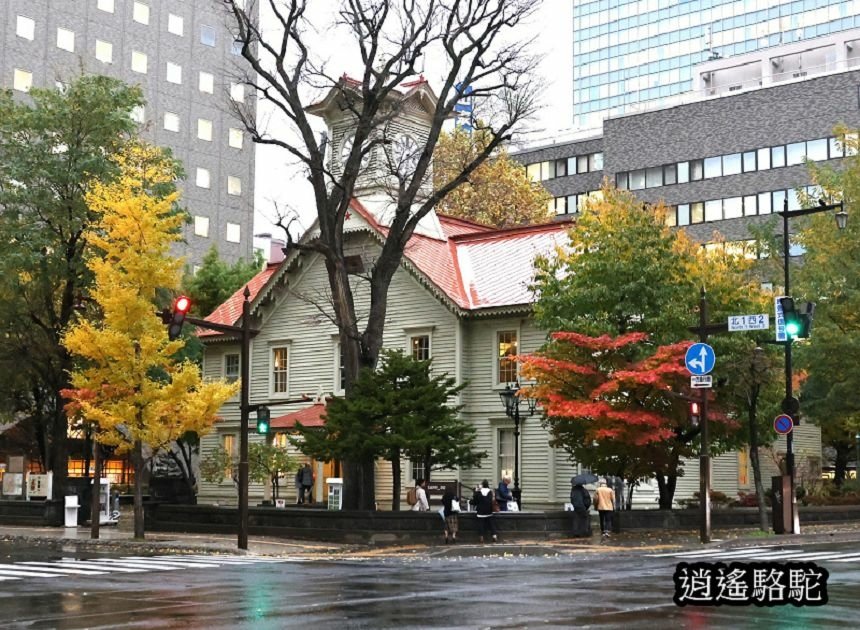 寒雨中的時計台-日本駱駝