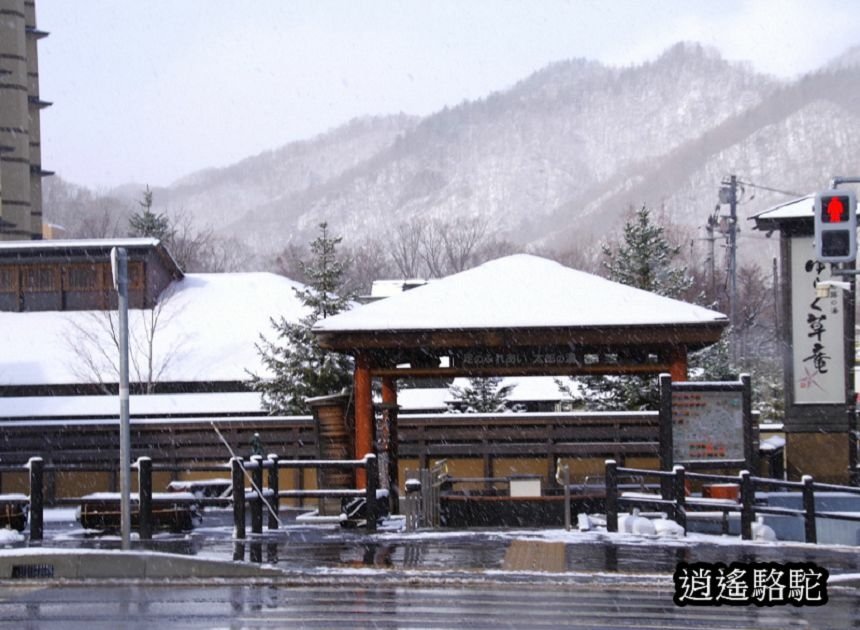 定山溪觀光案內所、足湯太郎之湯-日本駱駝