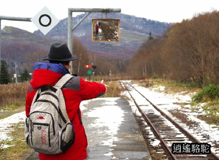 幌舞車站月台的寫真-日本駱駝